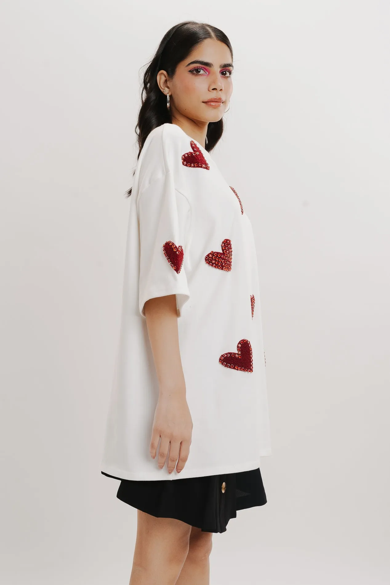 Heart Eyes For You White Oversized Tee