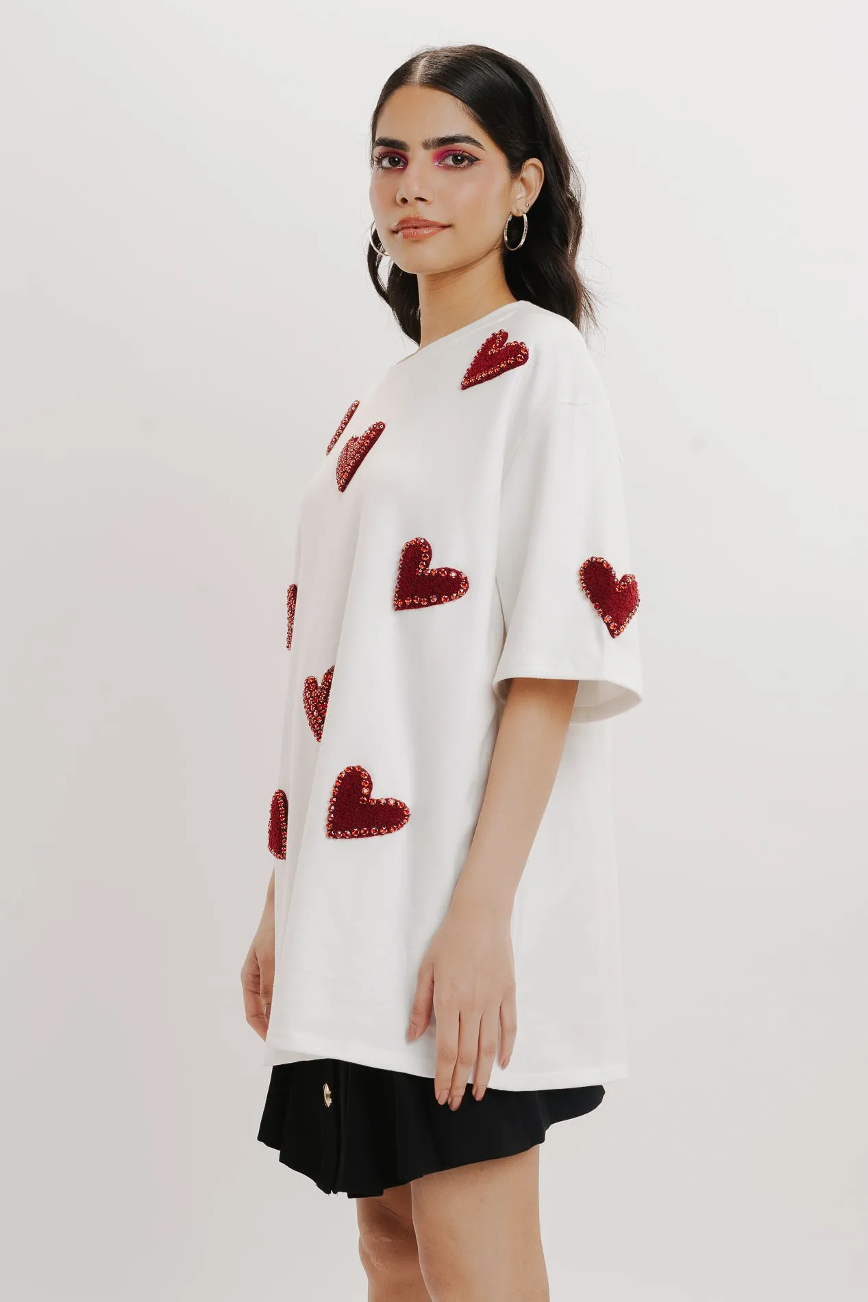 Heart Eyes For You White Oversized Tee