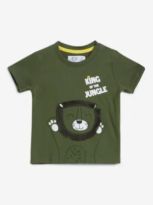 HOP Baby Olive Lion Design T-Shirt