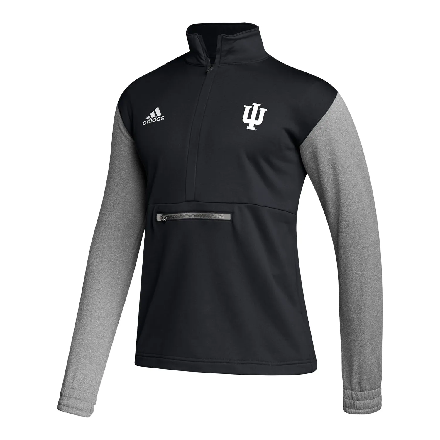 Indiana Hoosiers Adidas Team Issue Primary 1/4 Zip Black Jacket