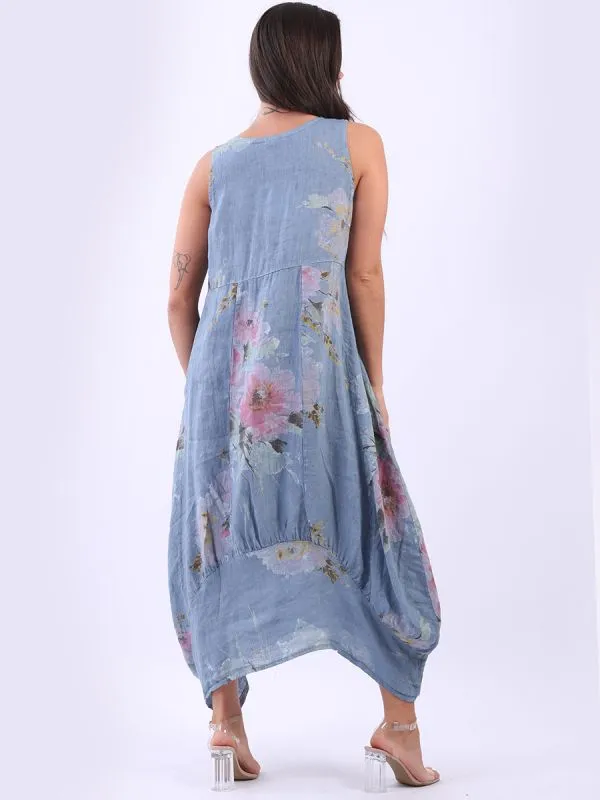 Italian Linen Sundress - Denim
