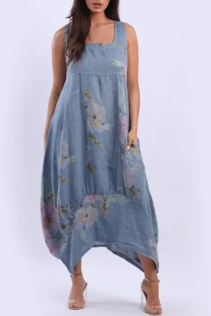Italian Linen Sundress - Denim