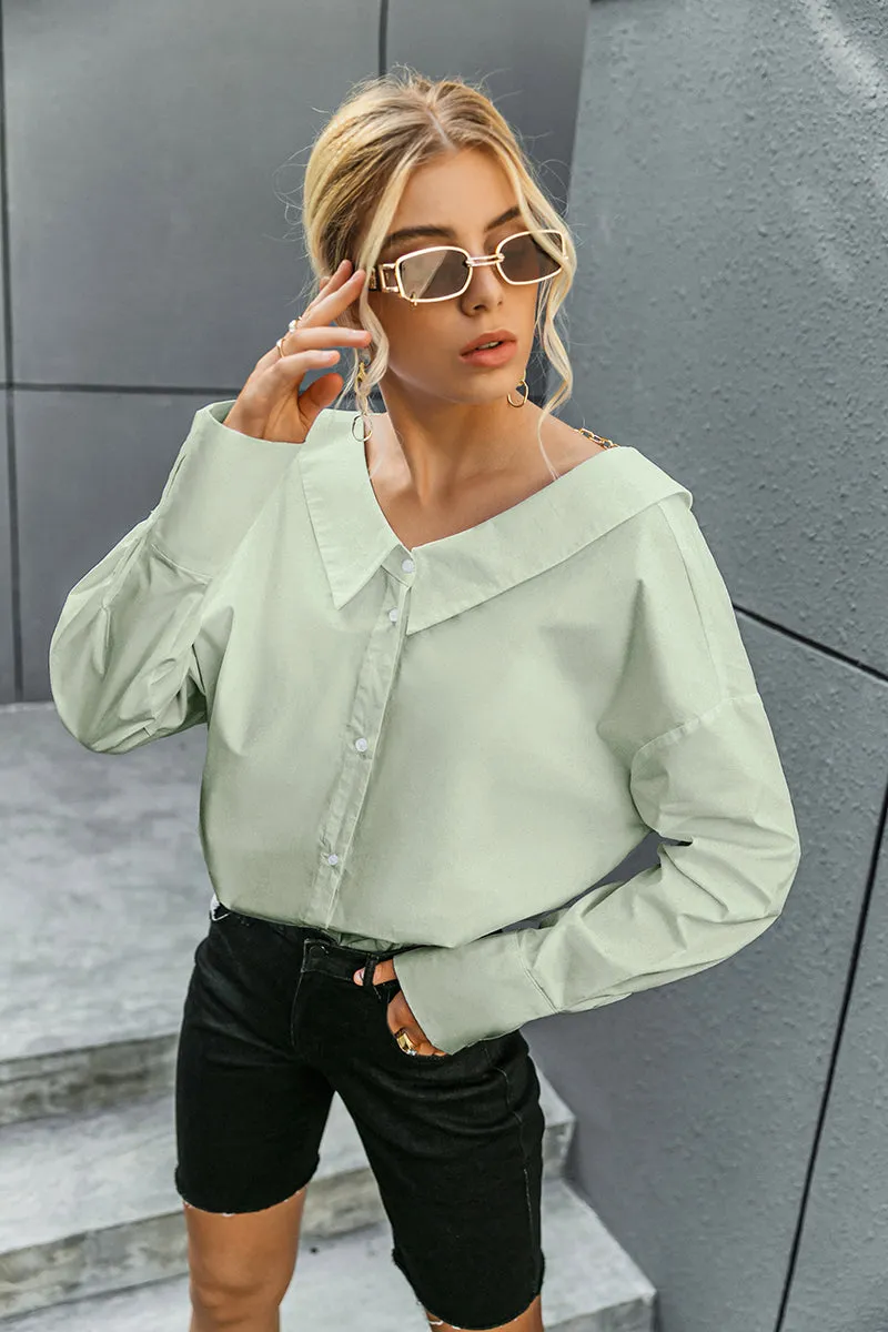 Jasmine V-neck Backless Button Down Collared Top
