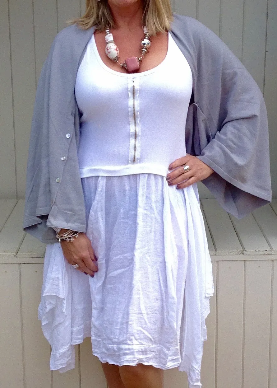 Jeroma Linen and Jersey Dress