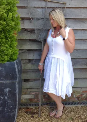Jeroma Linen and Jersey Dress