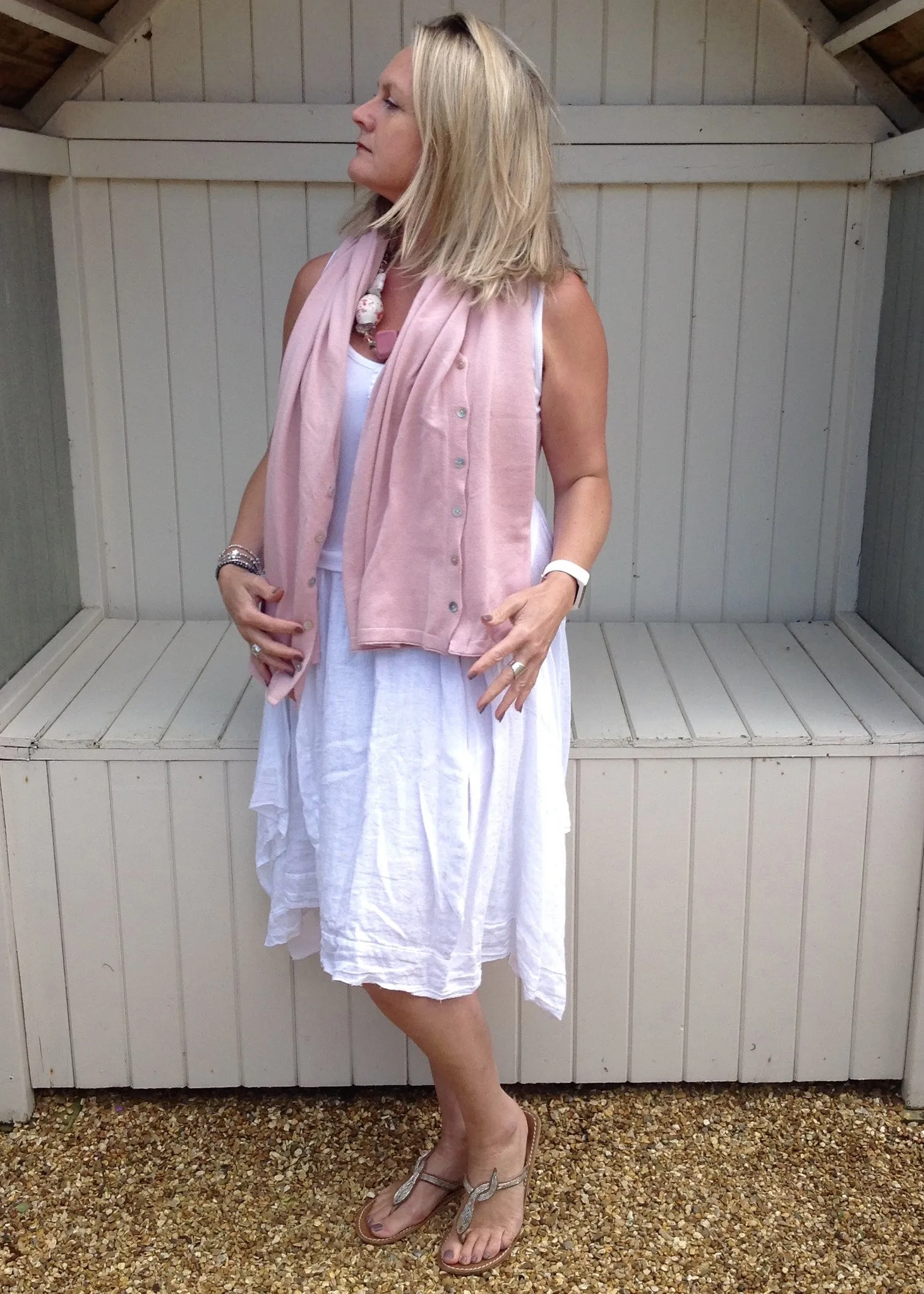 Jeroma Linen and Jersey Dress
