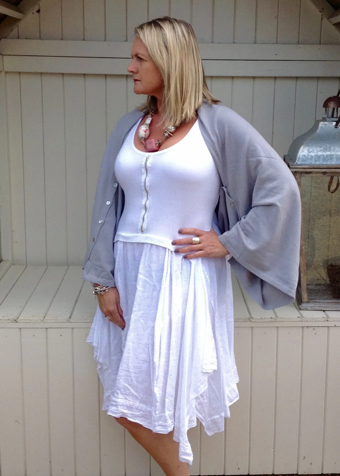 Jeroma Linen and Jersey Dress