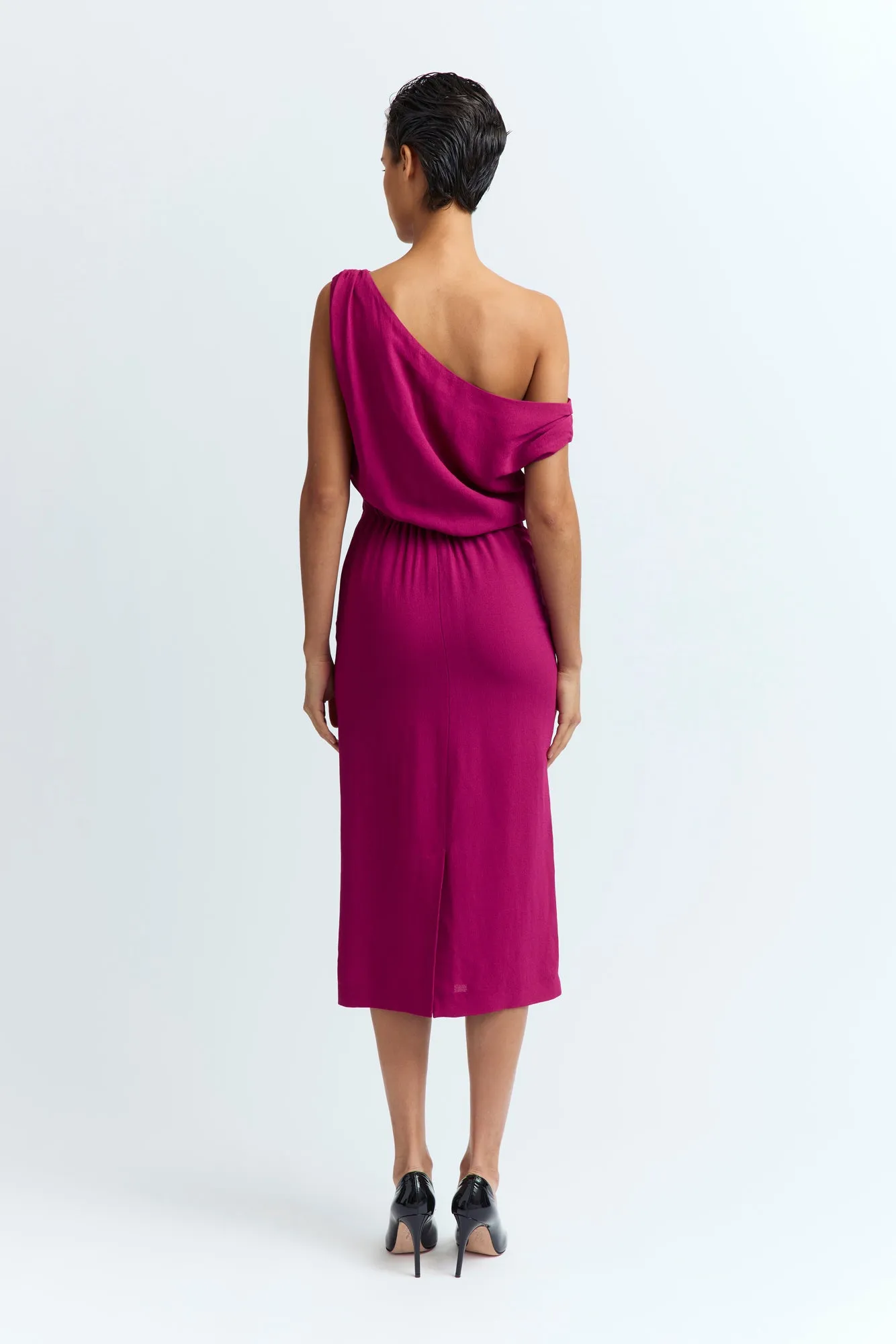 Kira Midi Dress in Crepe