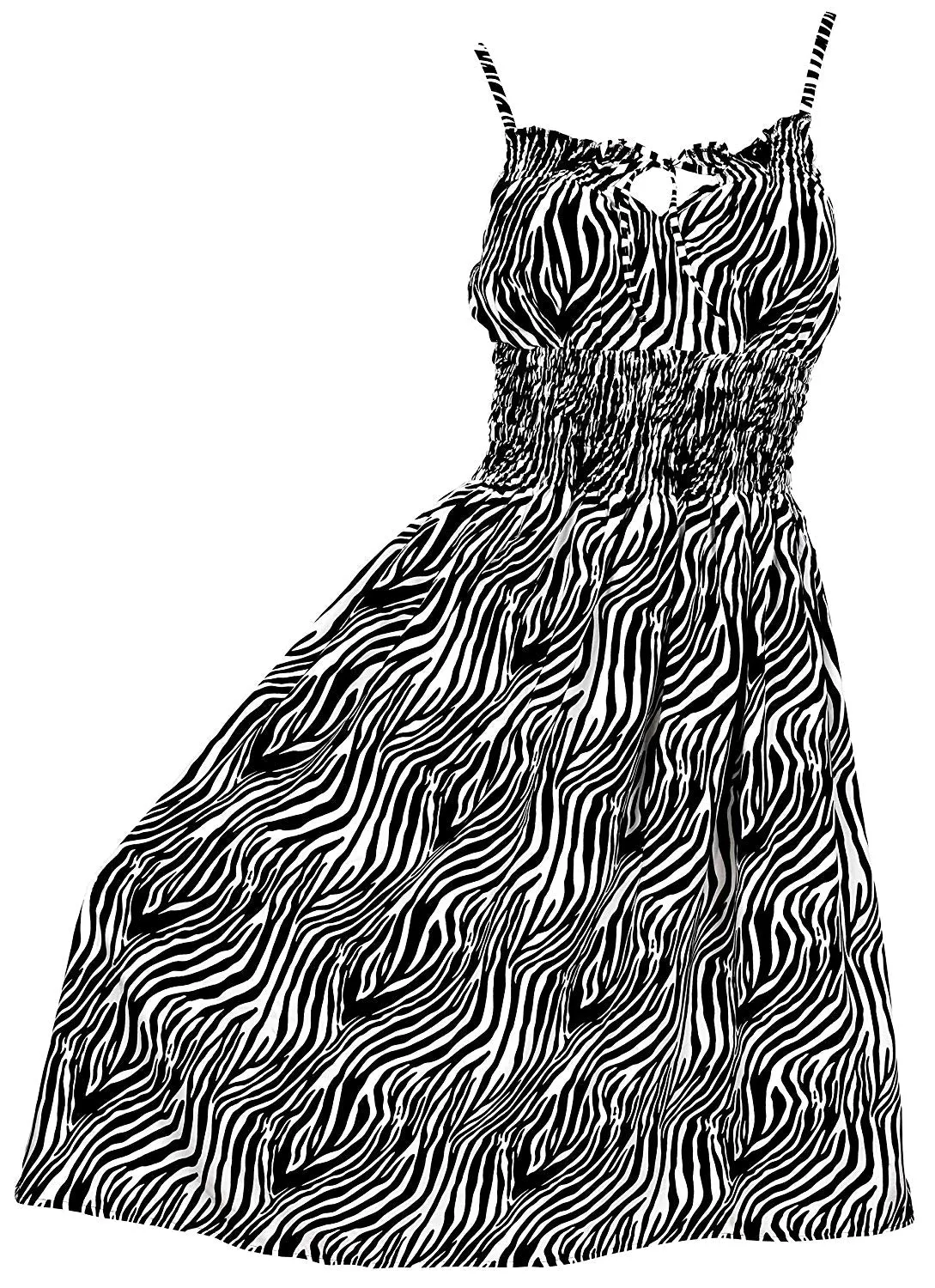 LA LEELA Soft  Printed Casual Maxi Swimsuit Loose Top Black 738 One Size