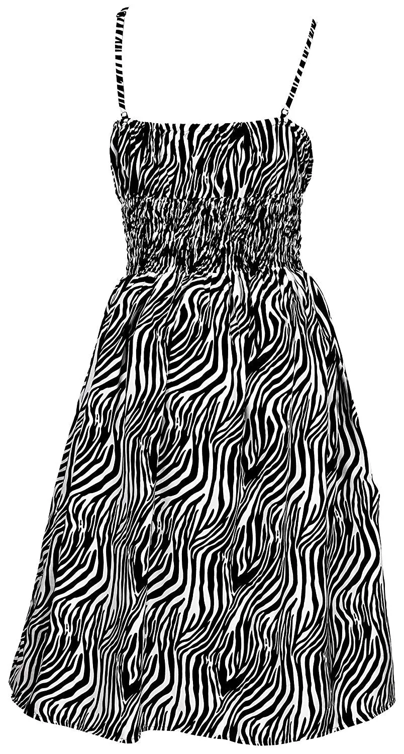 LA LEELA Soft  Printed Casual Maxi Swimsuit Loose Top Black 738 One Size