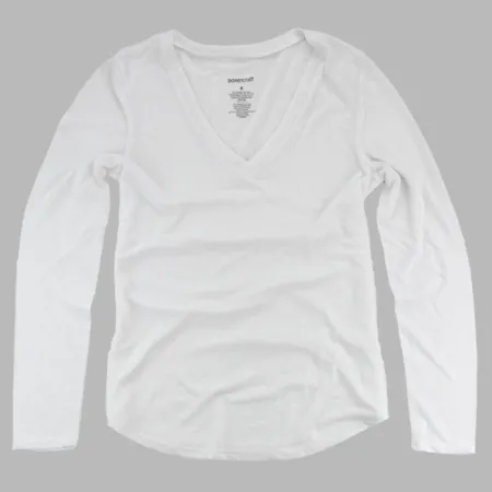LADIES SNOW HEATHER V-TEE