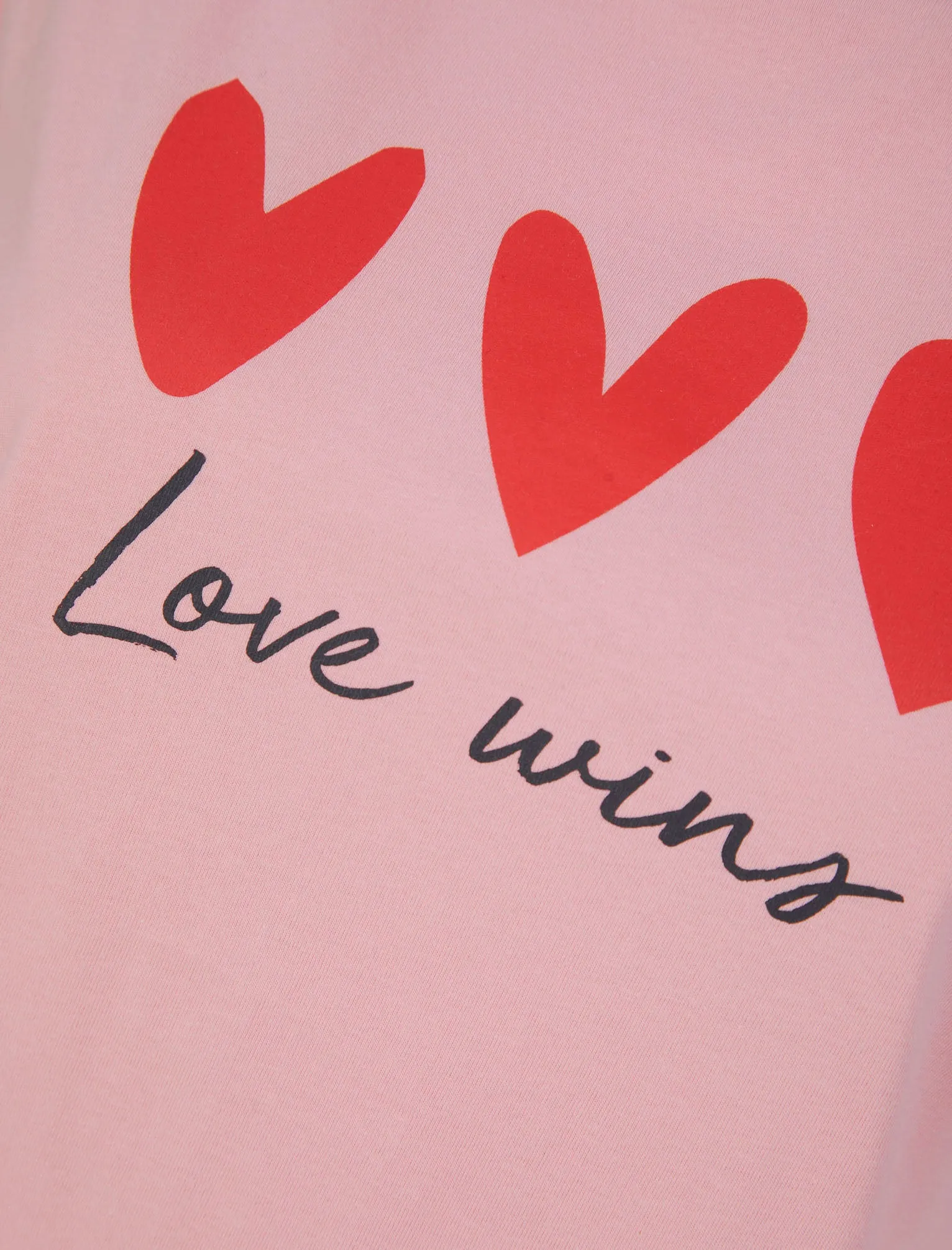 Love Wins Motif Cotton Jersey T-Shirt in Candy Pink - Weekend Vibes