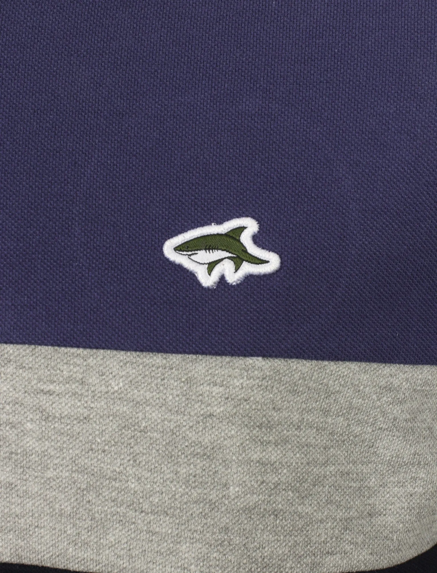 Maddams Colour Block V Neck Cotton T-Shirt In Deep Cobalt - Le Shark