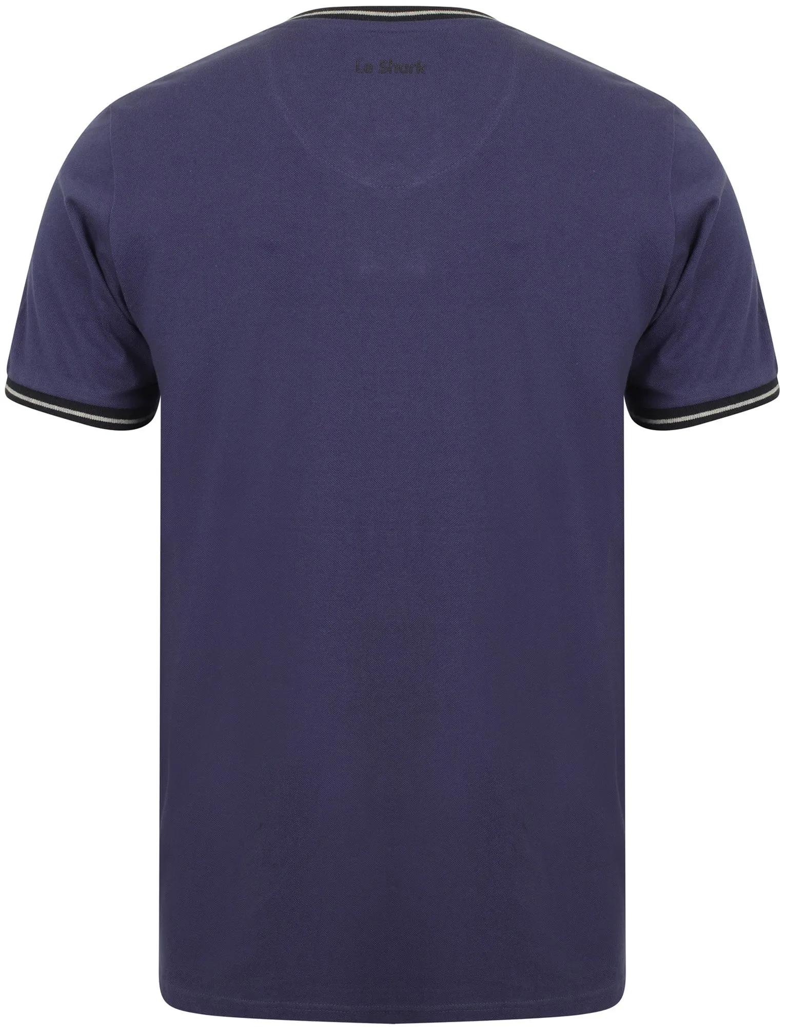 Maddams Colour Block V Neck Cotton T-Shirt In Deep Cobalt - Le Shark
