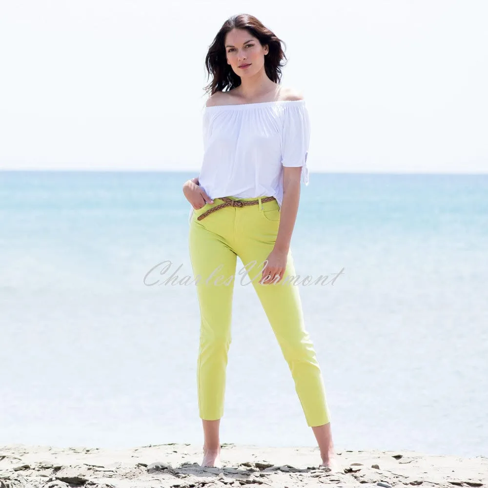 Marble 7/8th Ankle Grazer Slim Leg Jean – Style 2400-163 (Lime)