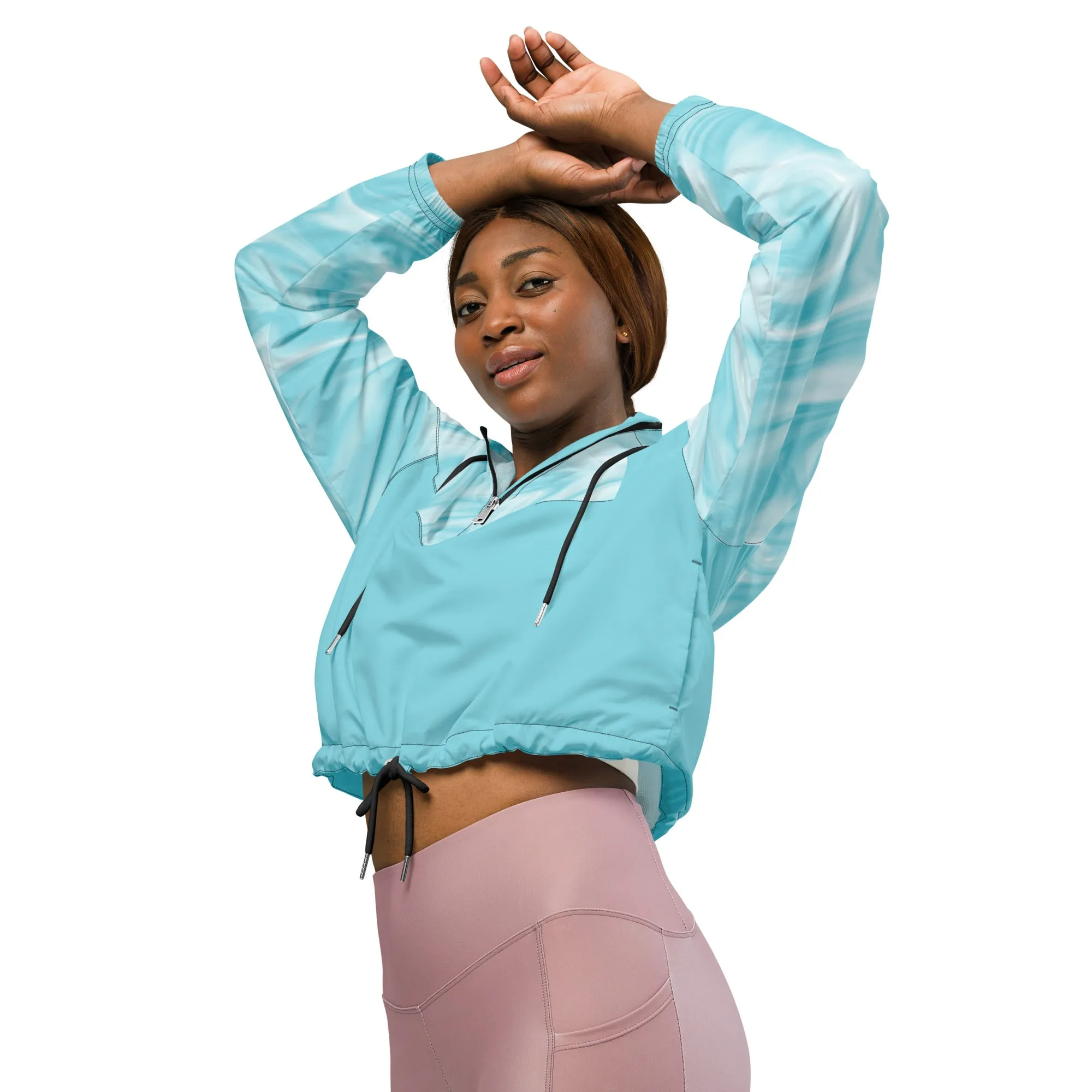 Marbled Cropped Windbreaker - Running Jacket - Rain Jacket