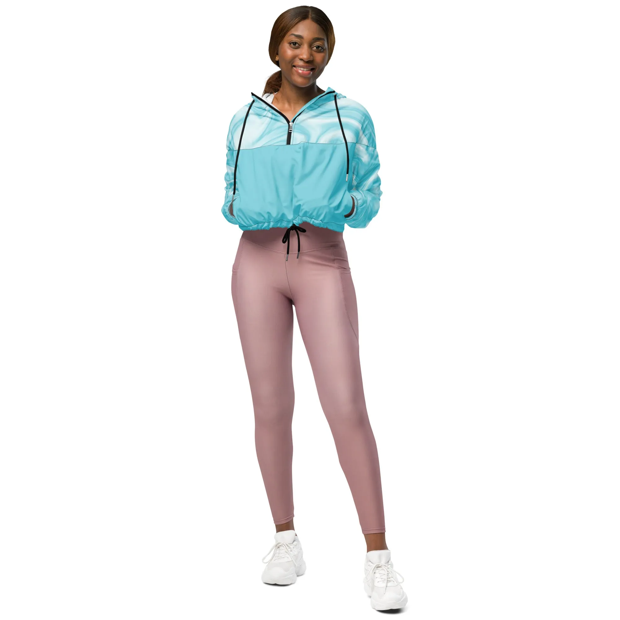 Marbled Cropped Windbreaker - Running Jacket - Rain Jacket