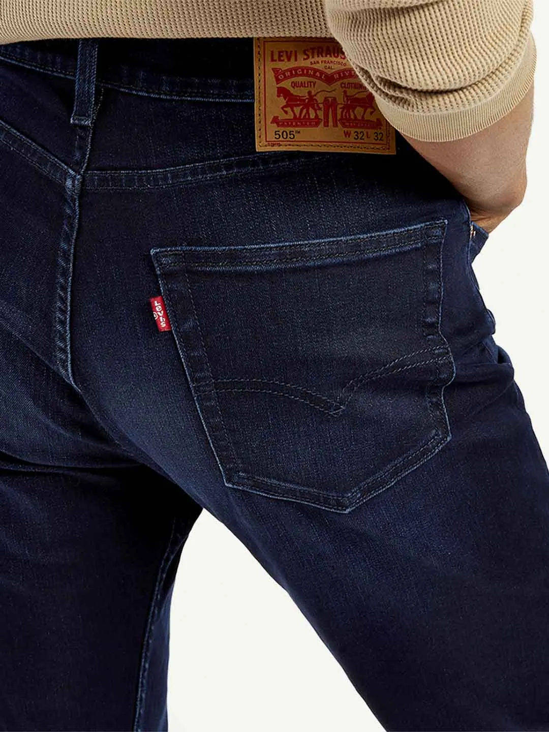 Men's 505 Straight Fit Navy Jeans