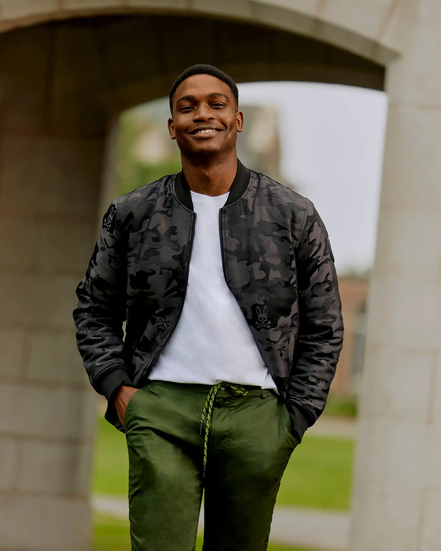 MENS NELSON JACQUARD BOMBER JACKET - B6J382Z1OW