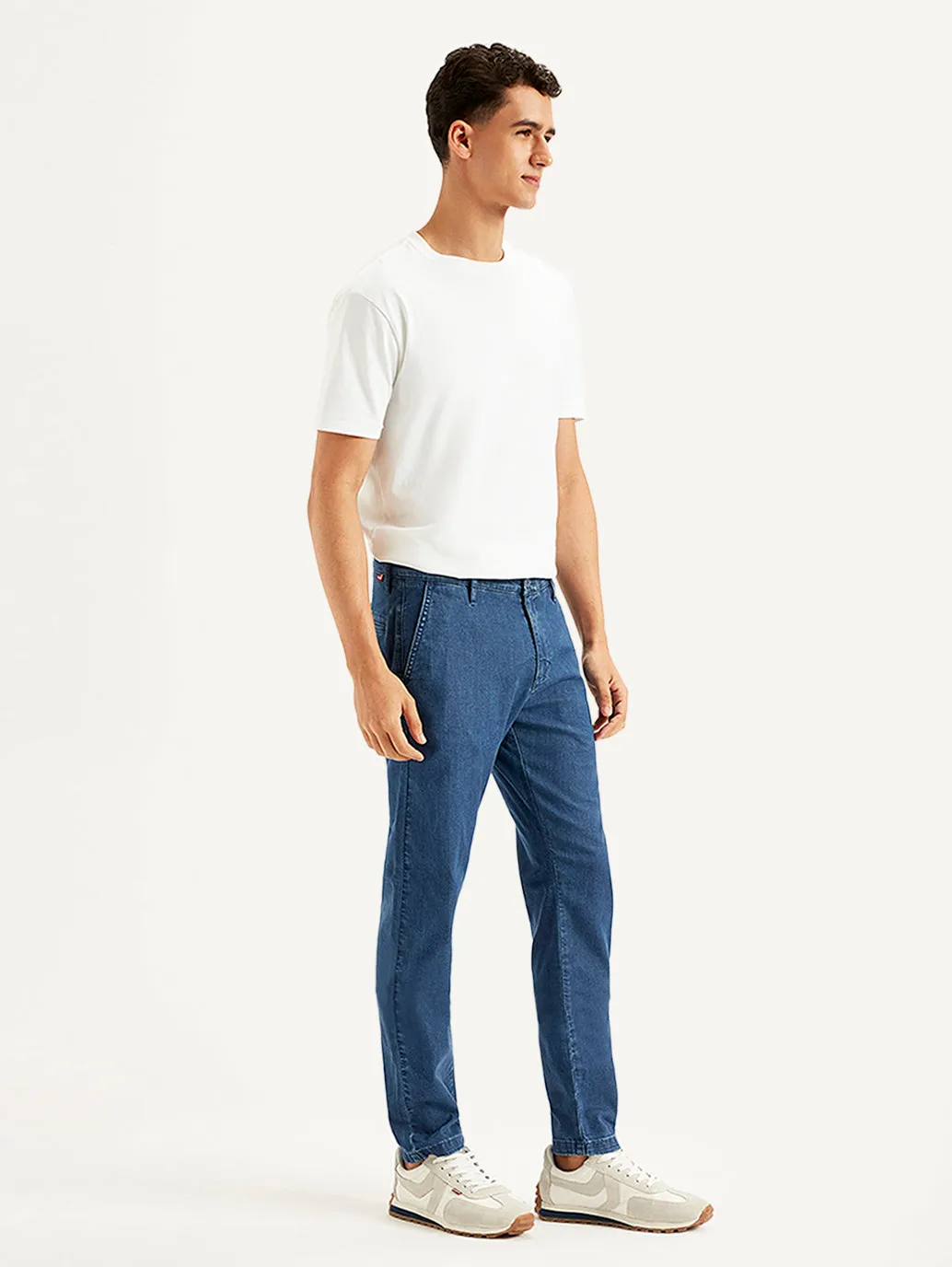 Men's Tapered Fit Blue Jeans