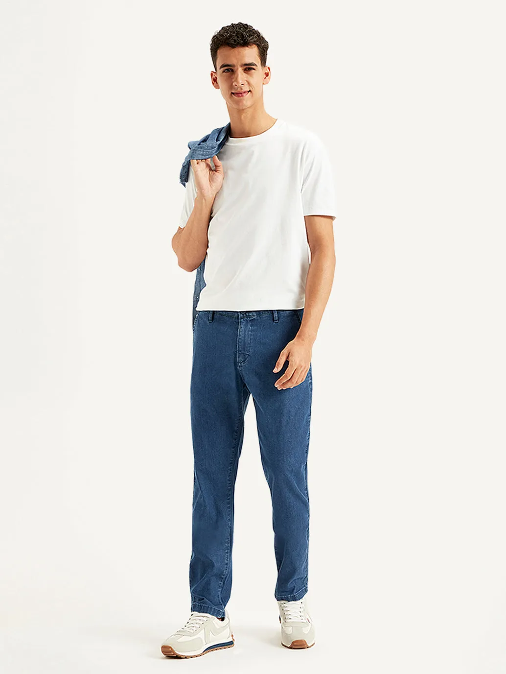 Men's Tapered Fit Blue Jeans