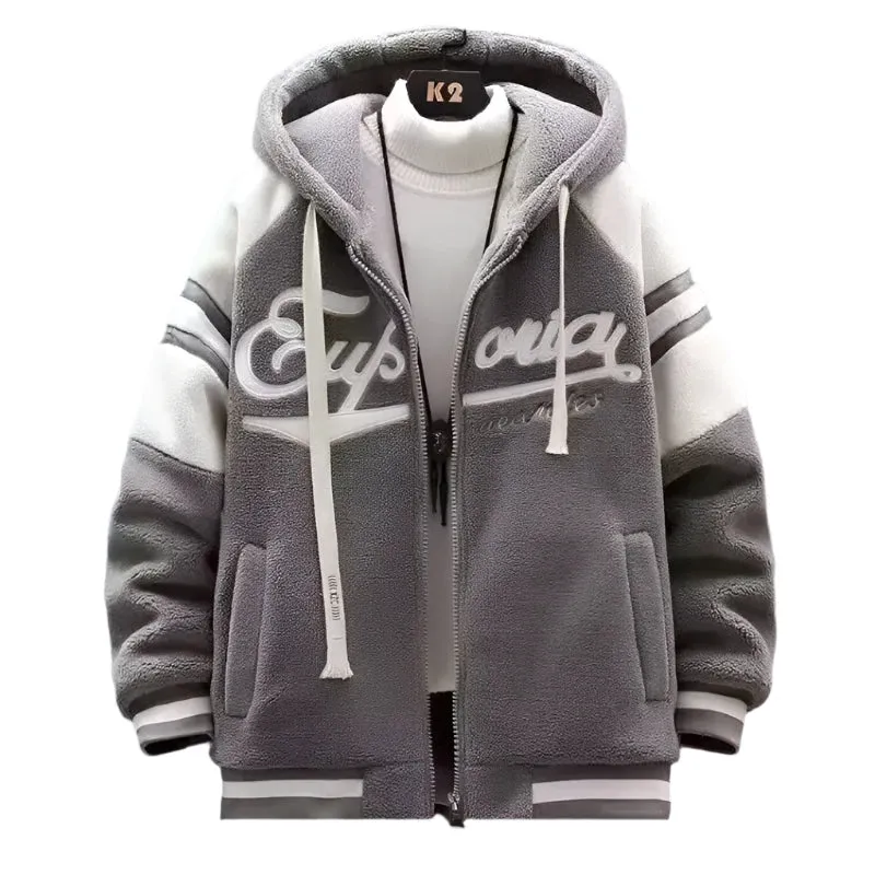 Men's Thick Warm Lamb Cashmere Coat - Casual Loose Fit Winter Jacket, Large Sizes M-8XL