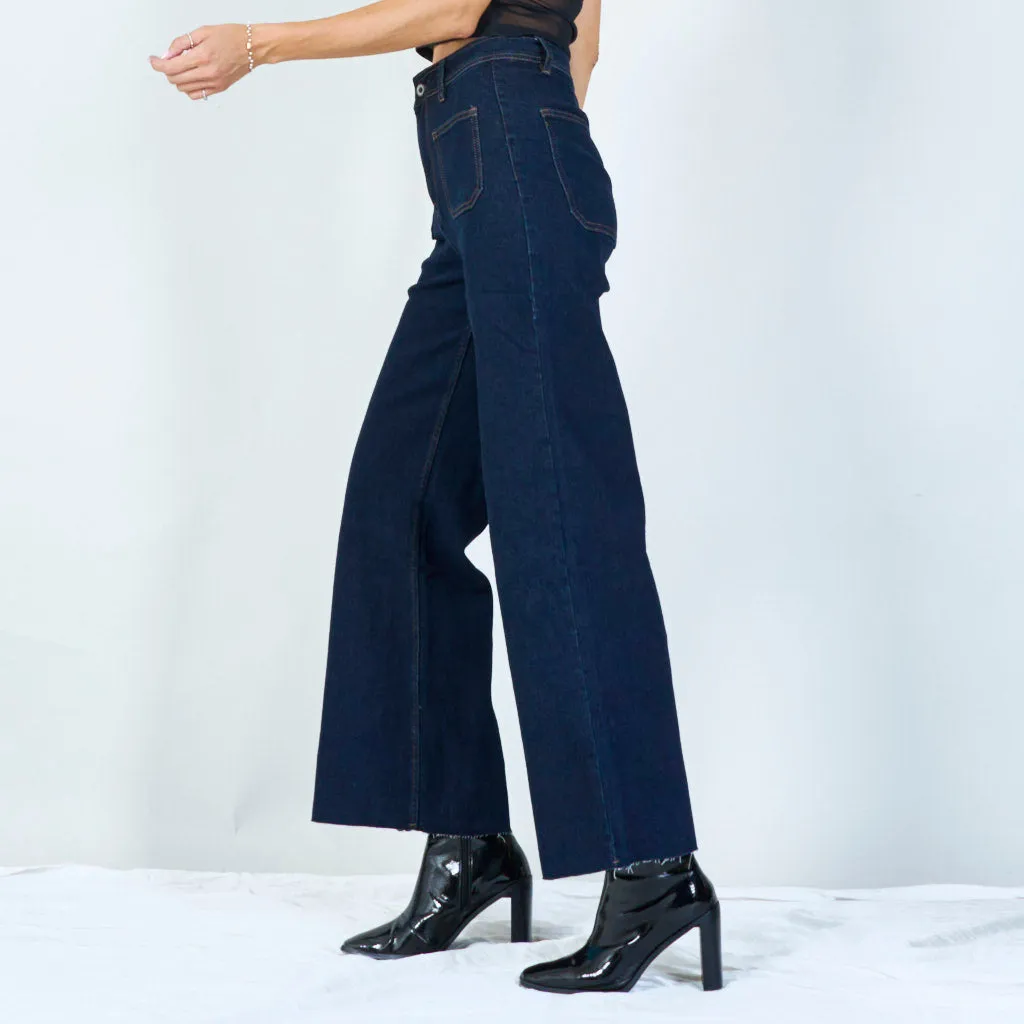 Modern wide-leg jeans front pockets wholesale