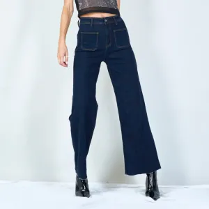 Modern wide-leg jeans front pockets wholesale