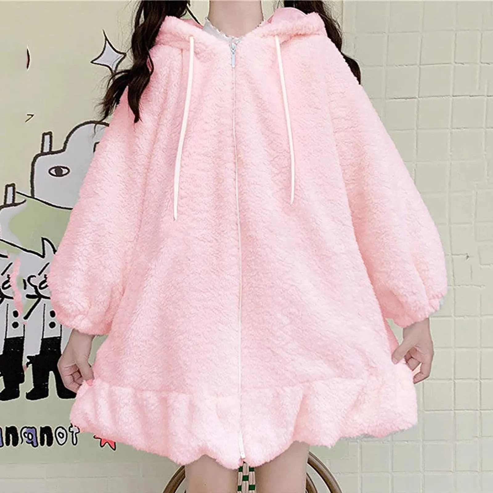 Oversized Fluffy Bunny Jacket