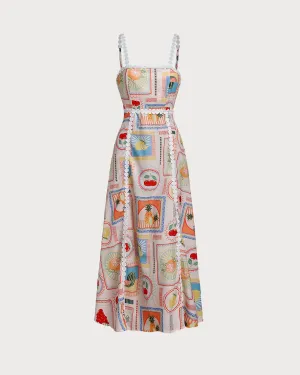 Pink Floral A-Line Slip Maxi Dress