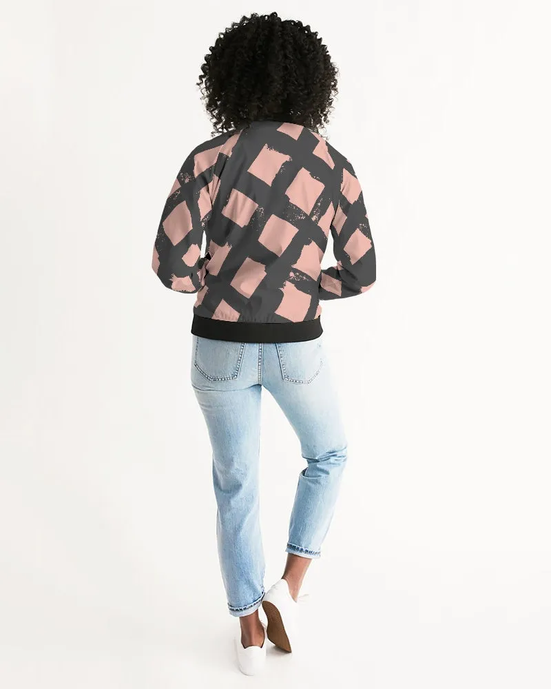 Pop Elements On Pink Women's Bomber Jacket