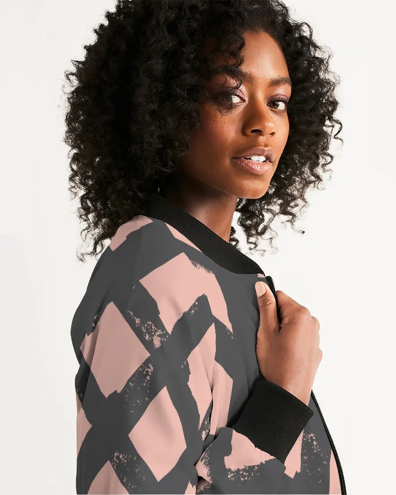 Pop Elements On Pink Women's Bomber Jacket