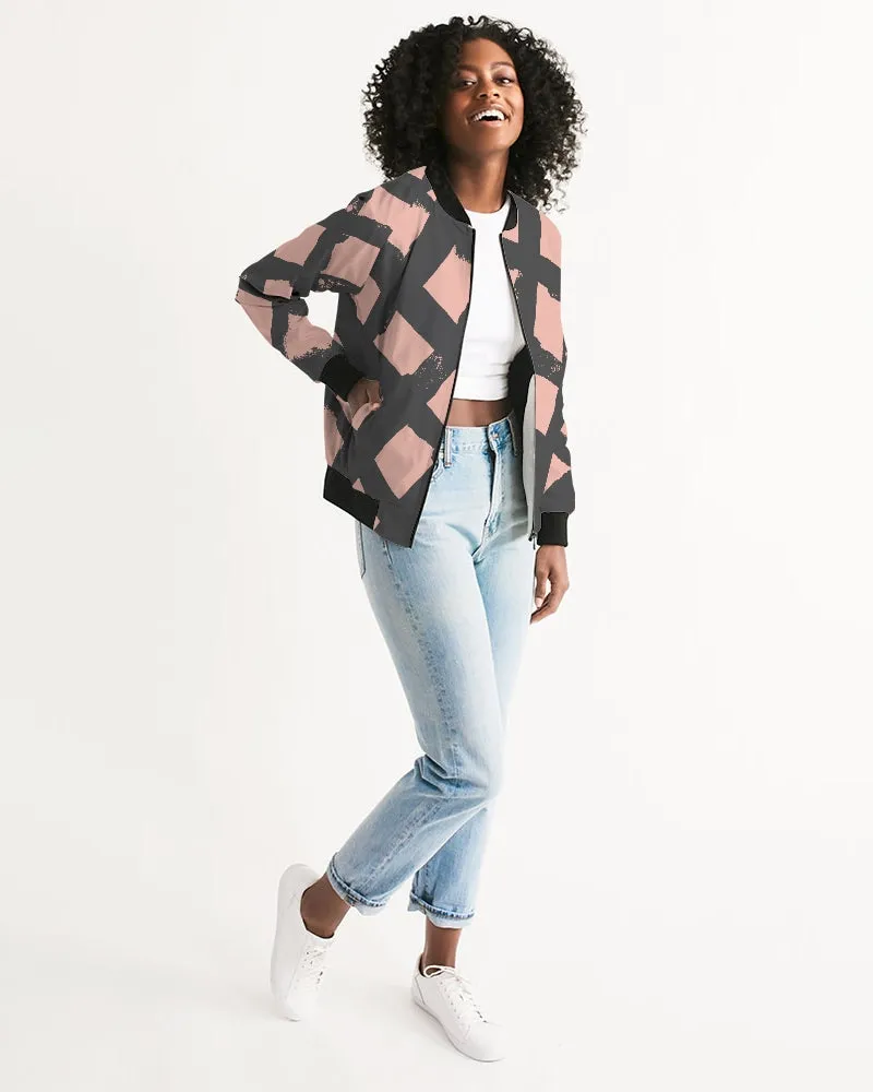Pop Elements On Pink Women's Bomber Jacket