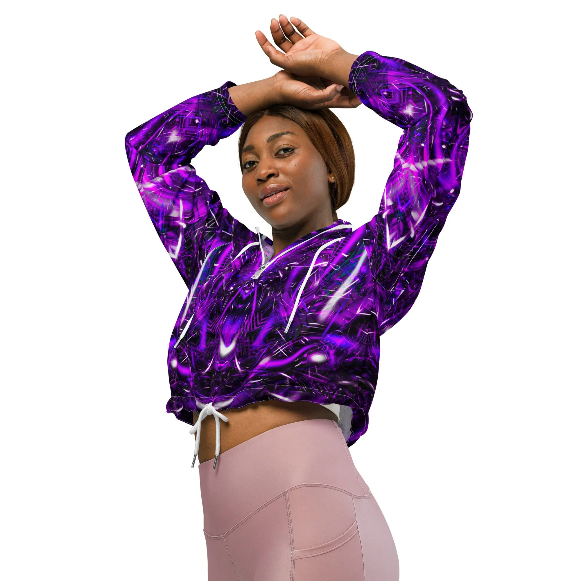 Purple Portal Cropped Windbreaker
