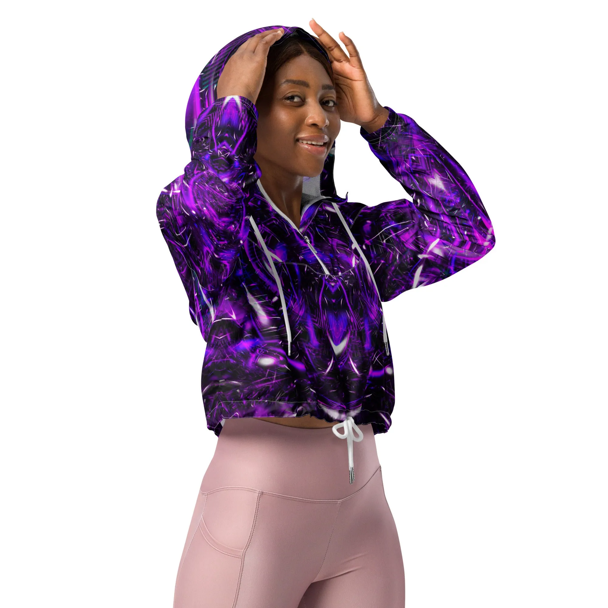 Purple Portal Cropped Windbreaker