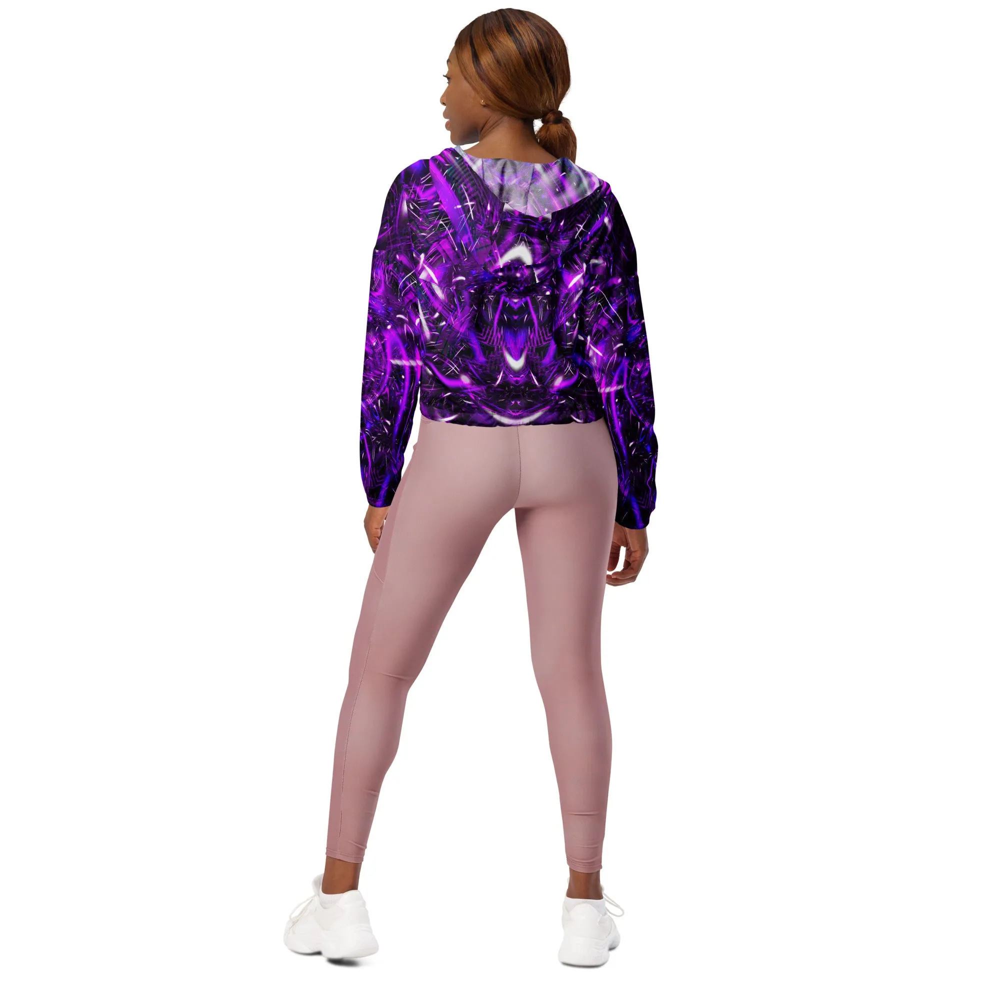 Purple Portal Cropped Windbreaker