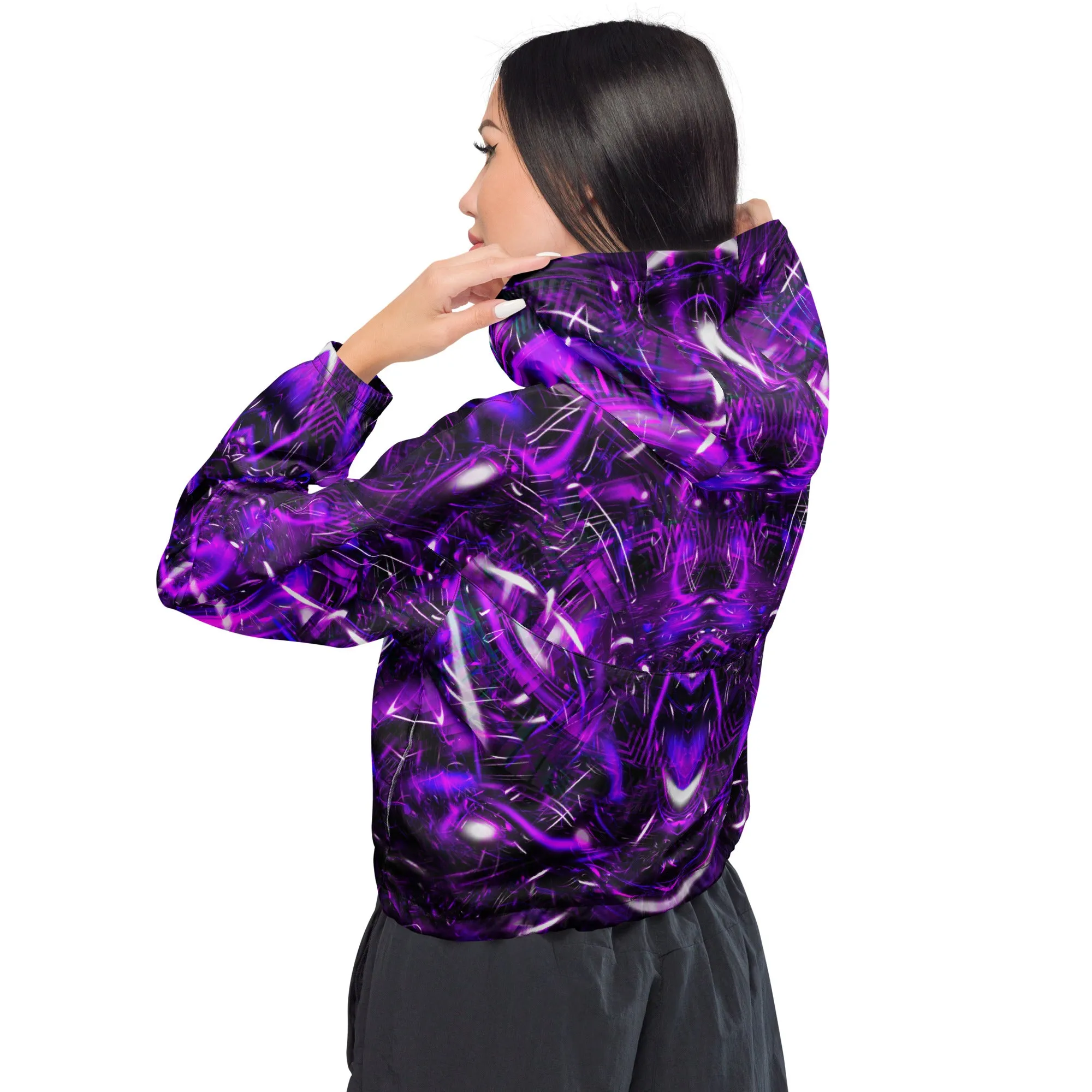 Purple Portal Cropped Windbreaker
