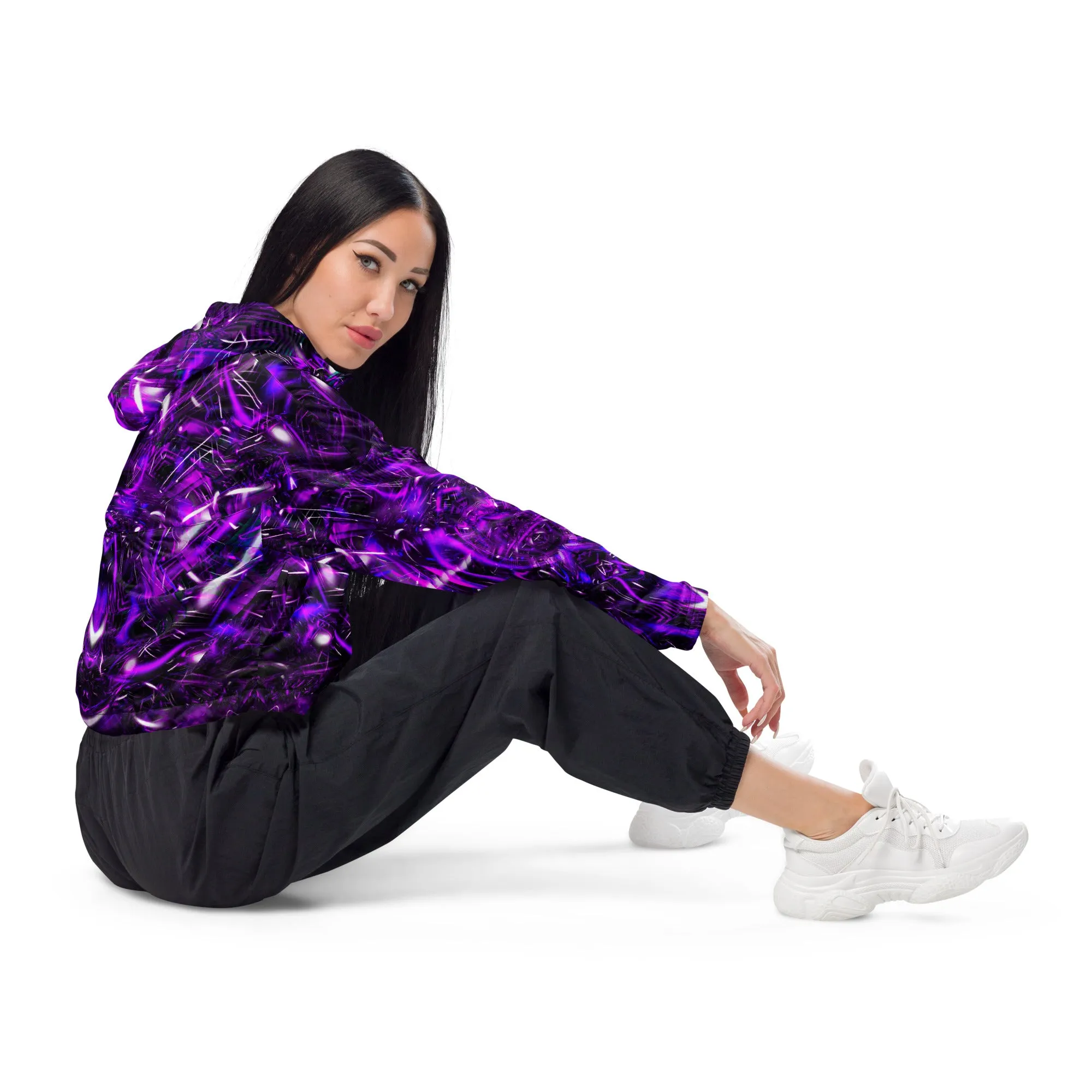 Purple Portal Cropped Windbreaker