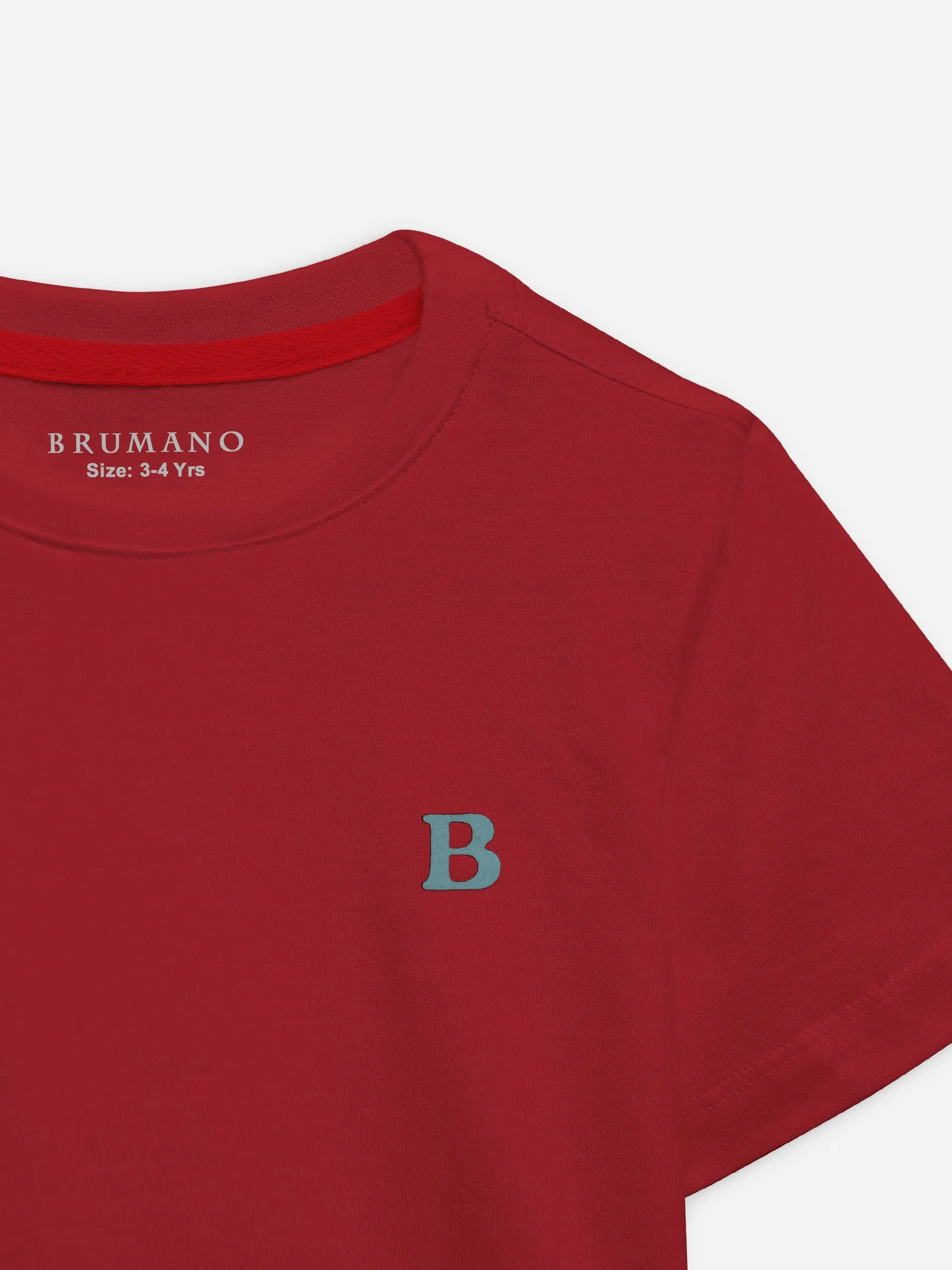 Red 100% Cotton Casual Tee