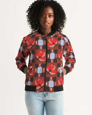 Red Flowers Women's Bomber Jacket