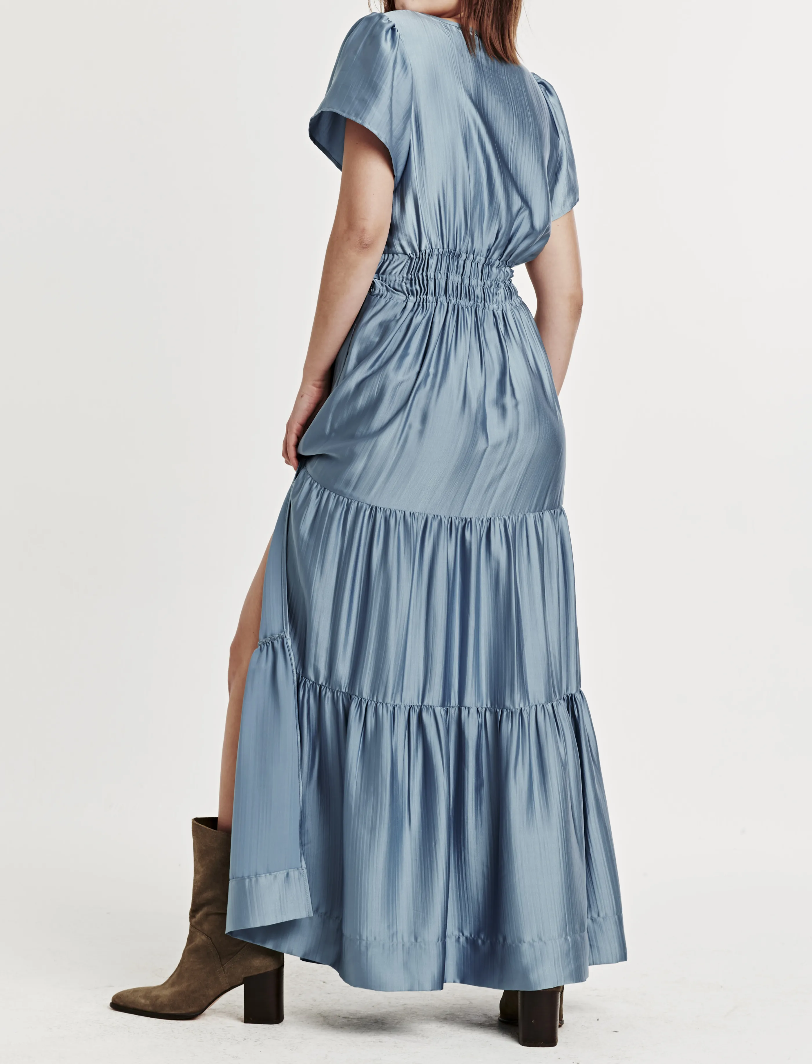 REESE FRONT PLACKET DRESS LICHEN BLUE