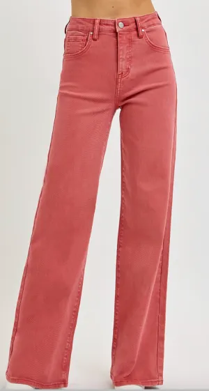RISEN- Brick Wide Leg Tummy Control Pants