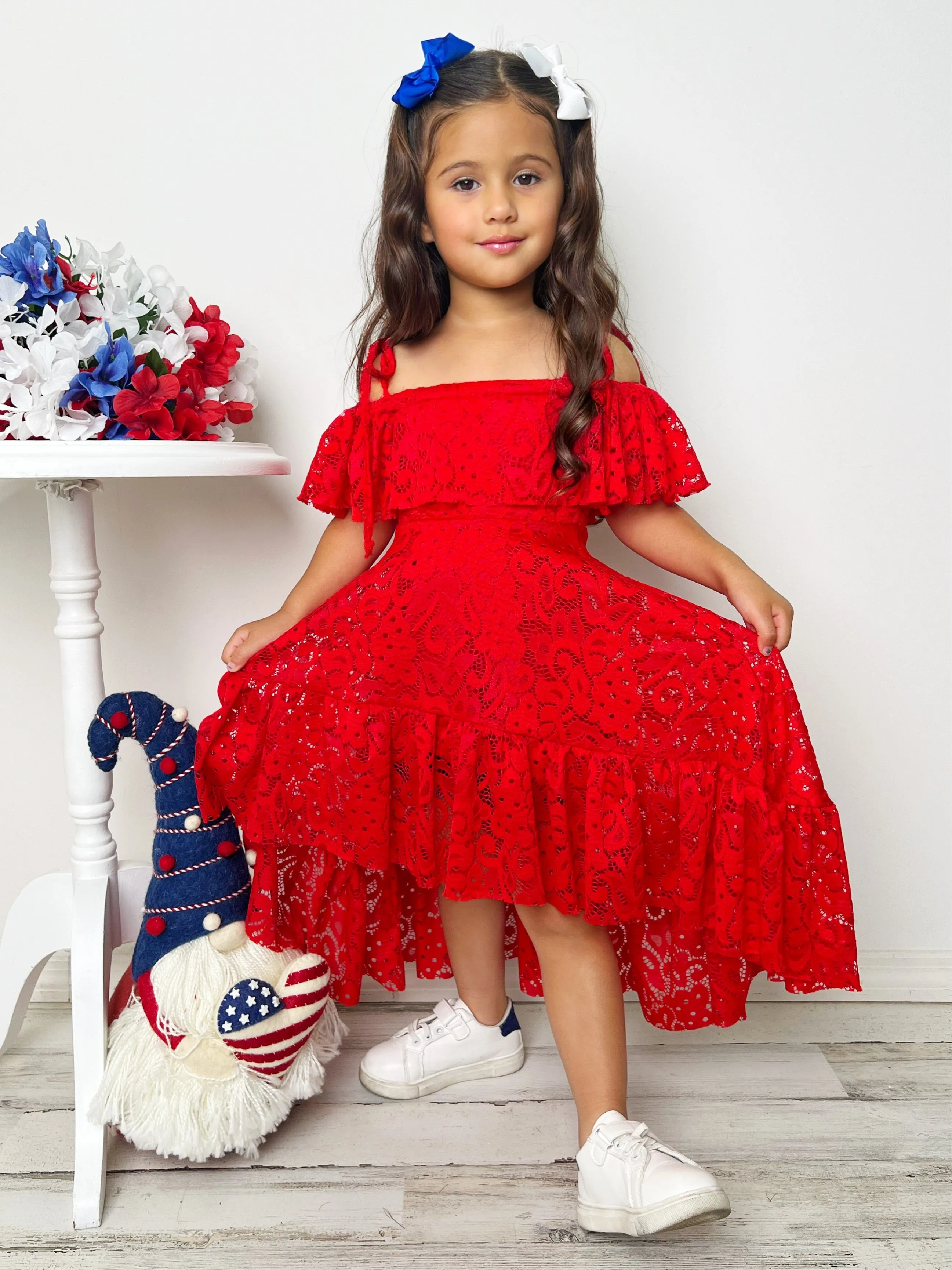 Ruby Red Cold Shoulder Maxi Sundress
