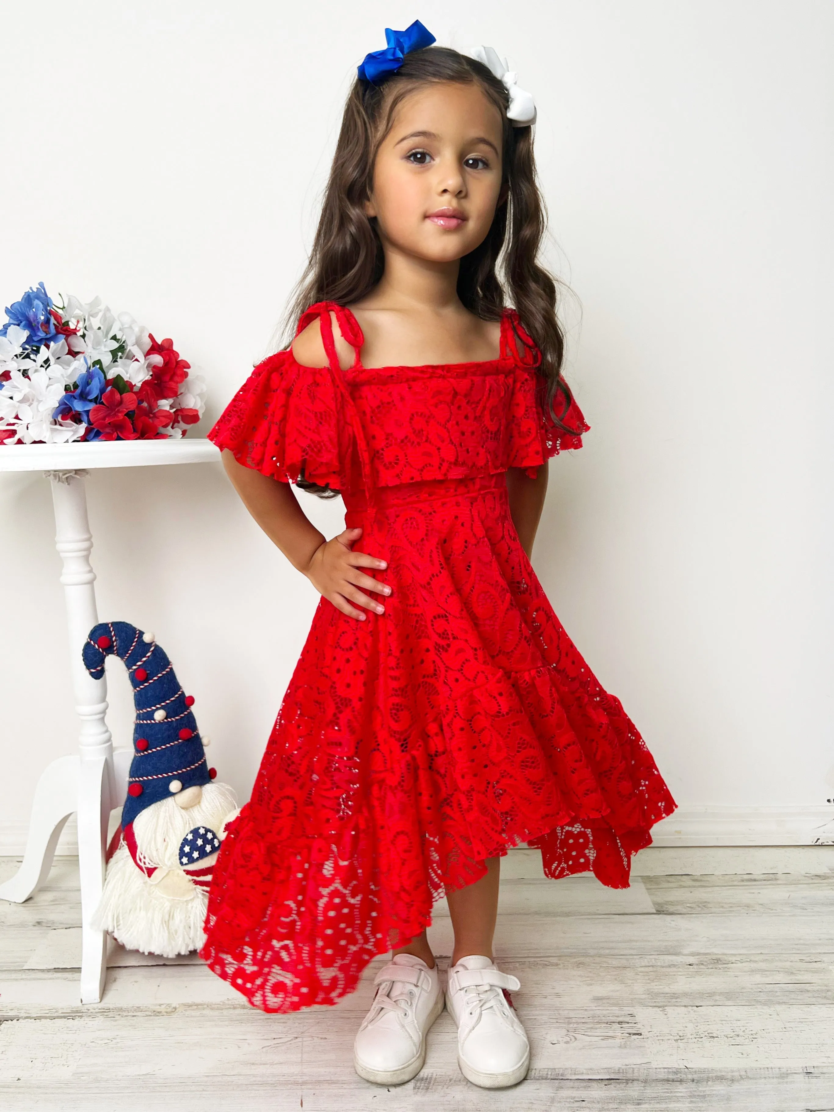 Ruby Red Cold Shoulder Maxi Sundress
