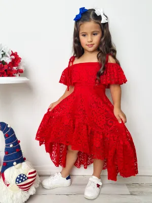 Ruby Red Cold Shoulder Maxi Sundress