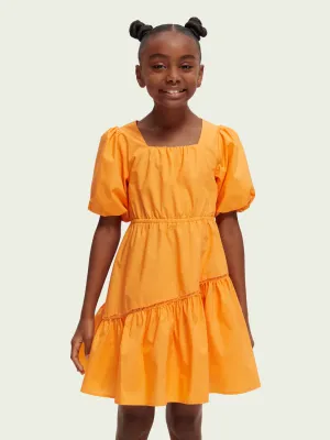 Scotch & Soda Puff S/S Midi Dress w/Back Cutout _Orange 170640-0232