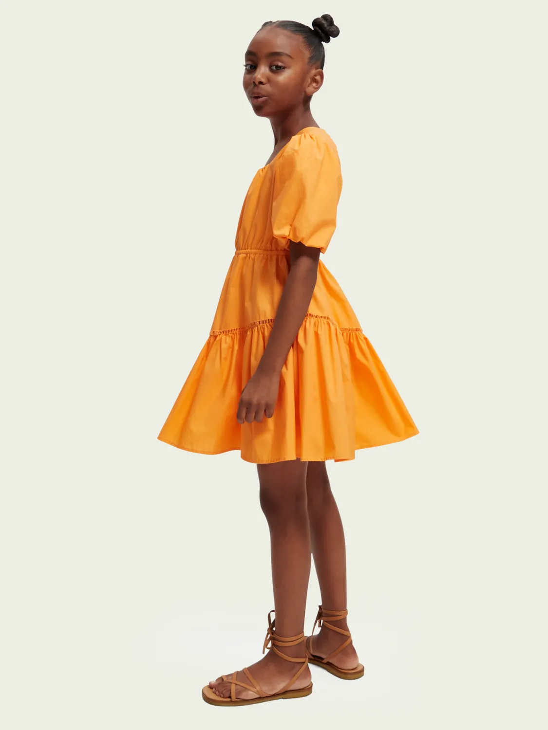 Scotch & Soda Puff S/S Midi Dress w/Back Cutout _Orange 170640-0232