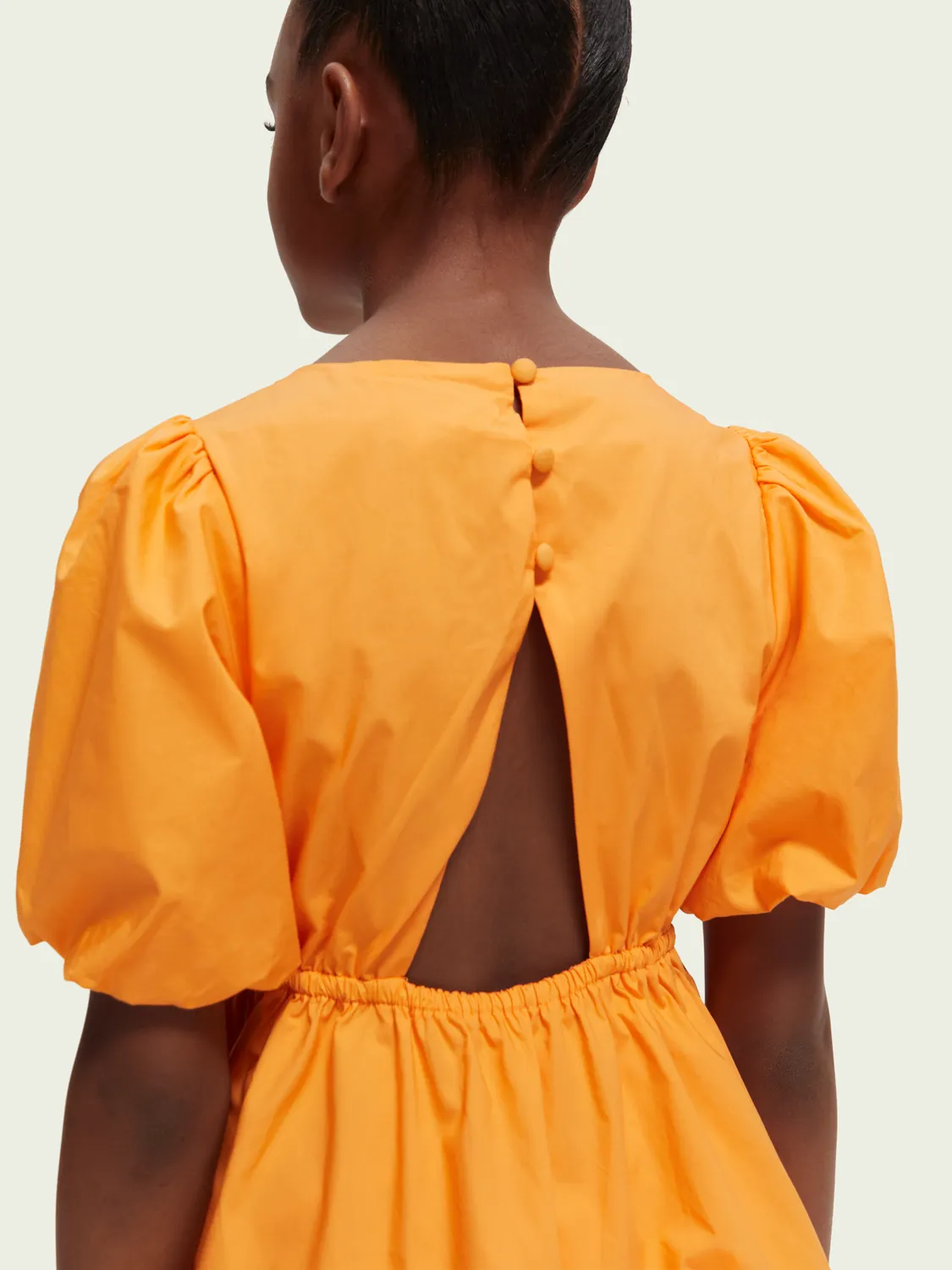 Scotch & Soda Puff S/S Midi Dress w/Back Cutout _Orange 170640-0232
