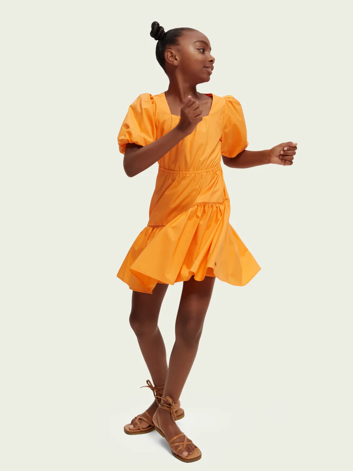 Scotch & Soda Puff S/S Midi Dress w/Back Cutout _Orange 170640-0232