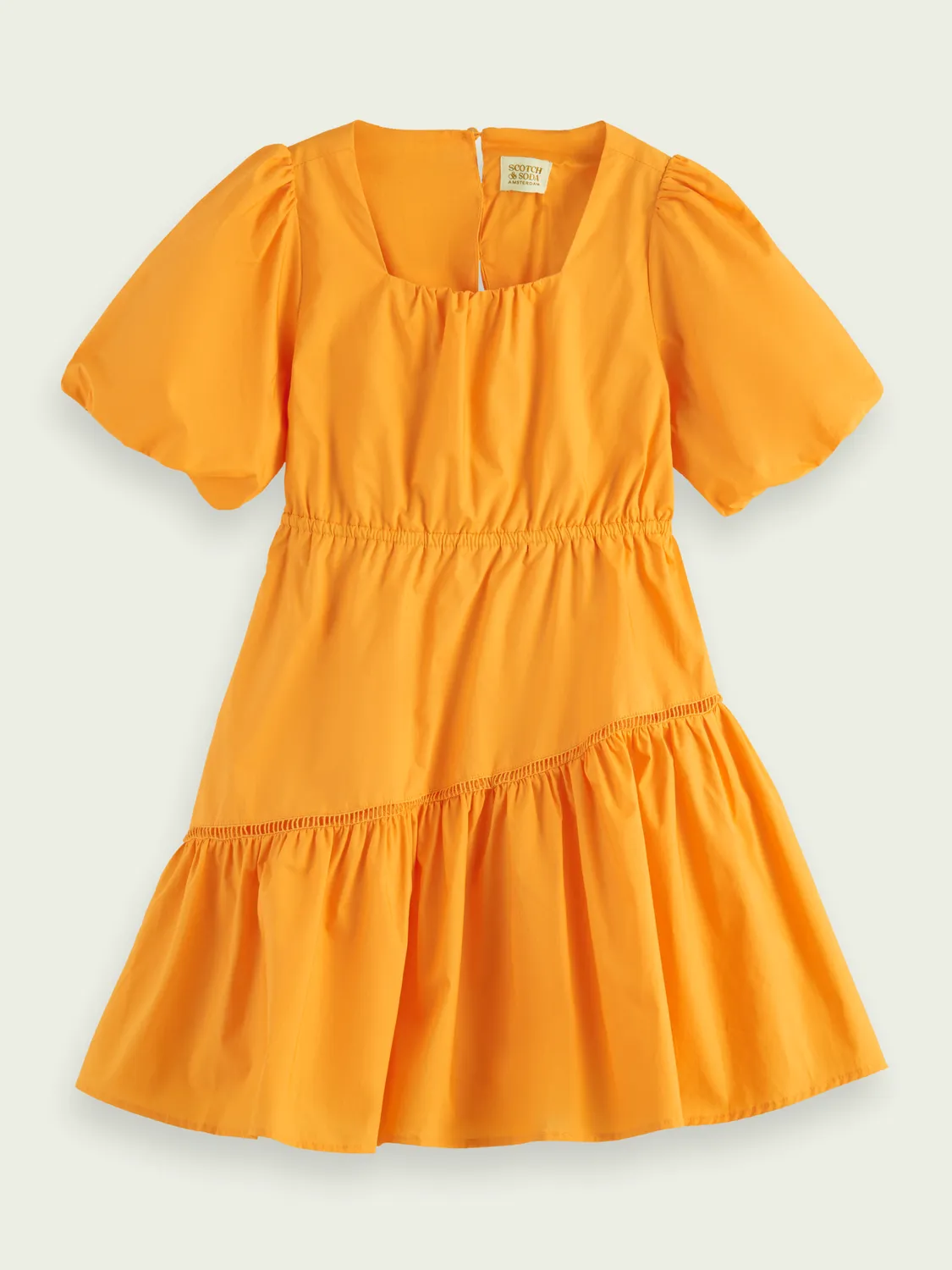 Scotch & Soda Puff S/S Midi Dress w/Back Cutout _Orange 170640-0232